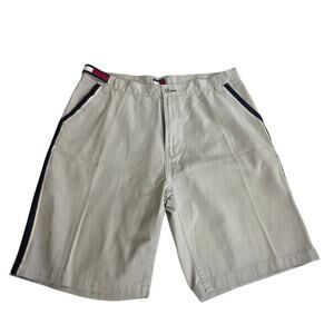 VTG Y2K Tommy Hilfiger  Denim Shorts Mens Size 38x10 Tan Selvedge Sides